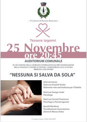 Venerdì 25 novembre, BASSANO BRESCIANO. Incontro "Nessuna si salva da sola"